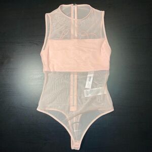 NWT Alice + Olivia Bandeau Sleeveless Bodysuit Pink Bloom Size XS